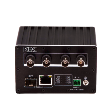 KBC EECF4-DN1-R is an Ethernet over Coax (EoC) receiver with 4 coax ports with PowerKBC EECF4-DN1-R est un récepteur Ethernet over Coax (EoC) avec 4 ports coaxiaux avec Power Over Coax (PoC) et ports Ethernet 1 * 10/100 / 1000M, 1 * port SFP 1000Base-FX