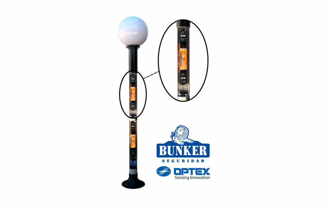 New: OPTEX infrared photo beams with four beams in perimeter detection towers for residential use, by Bunker Seguridad