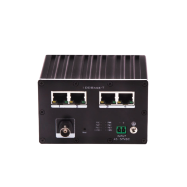 The KBC EECF1-LS4-T-WN-B is a fully ruggedized Ethernet over coax transmitter